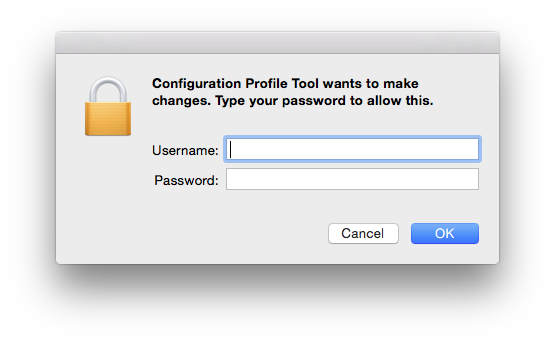 Skjermbilde for admin-brukernavn og passord på din Mac.